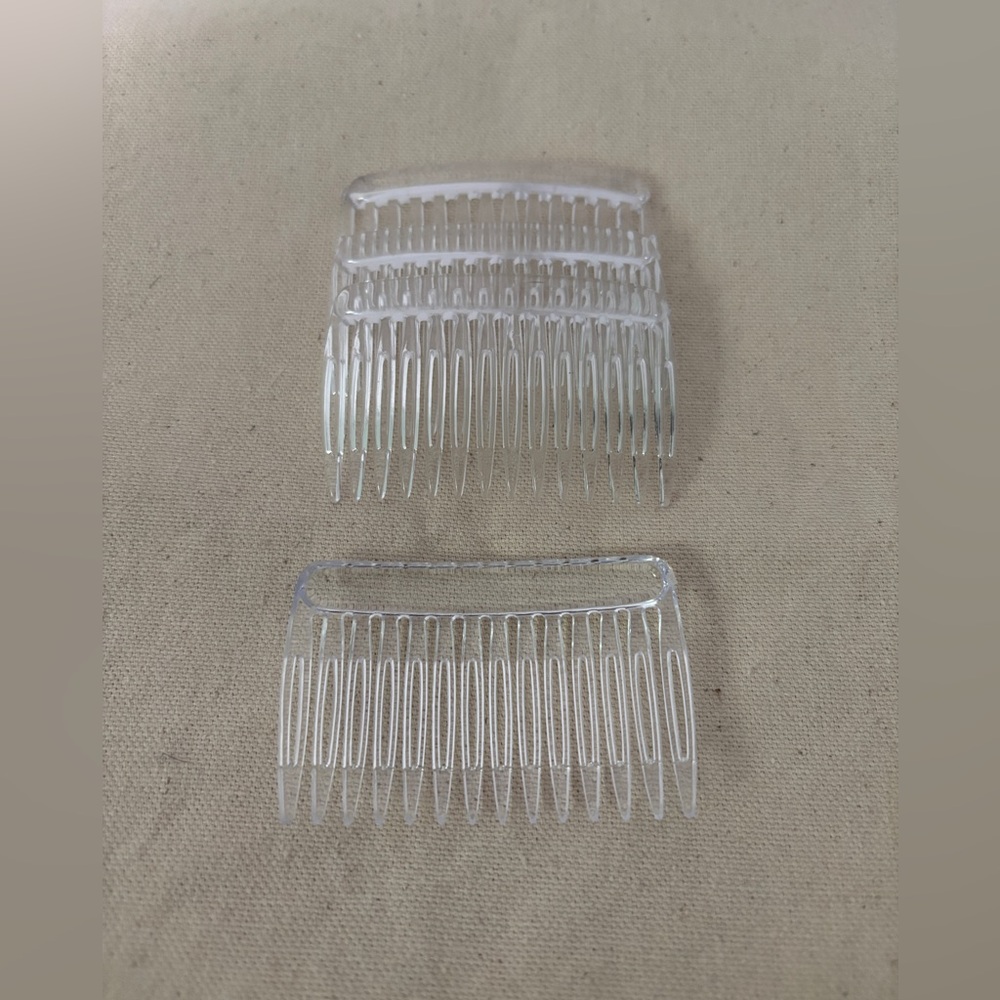 Clear Plastic 14 Teeth Hair Combs For DIY 2 packs of 12 pcs